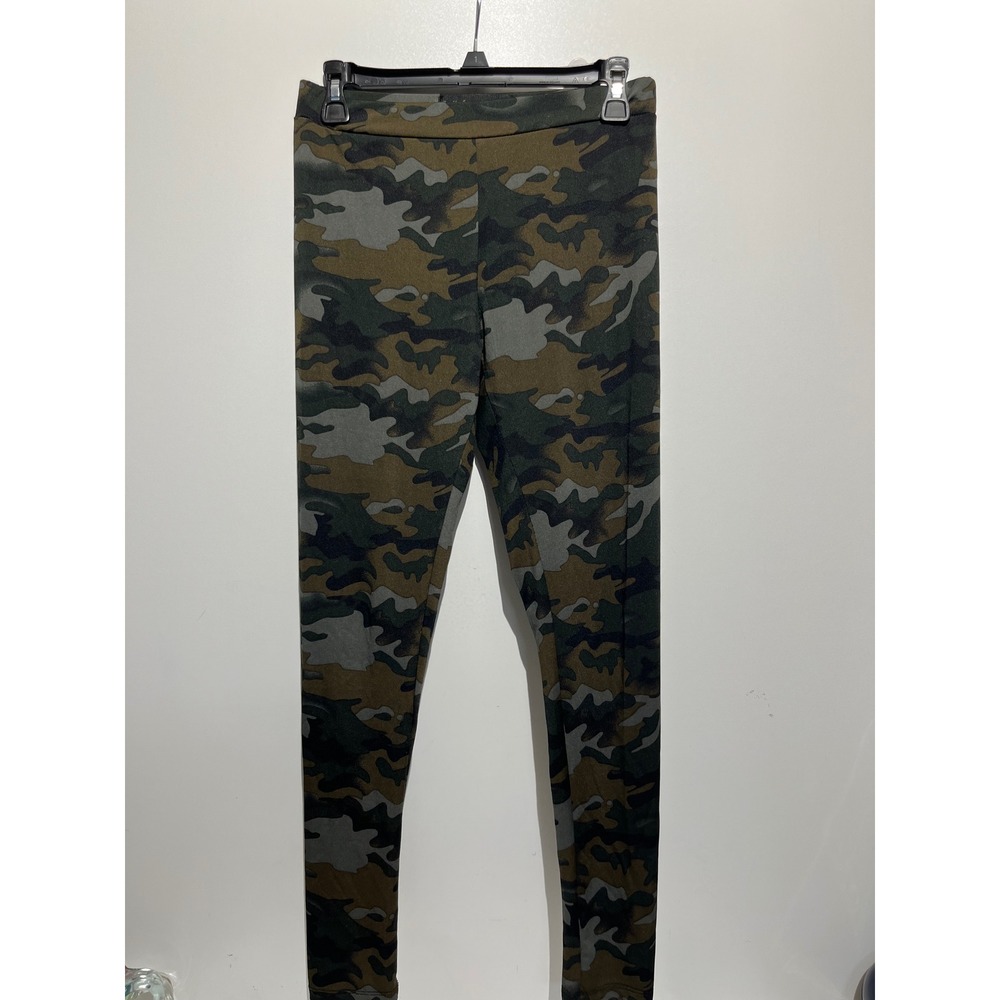 Kardashian Kollection Womens Green Camouflage Stretch Skinny Leggings Size M
